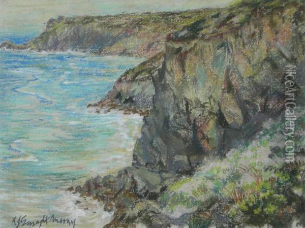 Near Chapel Porth, North Cornwall Oil Painting - Robert James Enraght Moony