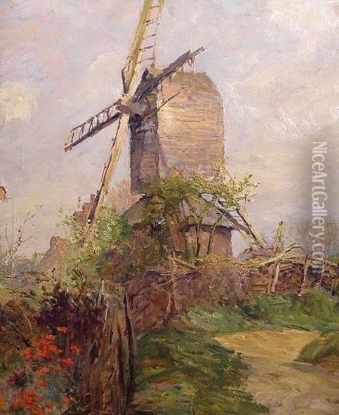 Windmill Oil Painting - Ernst Walbourn