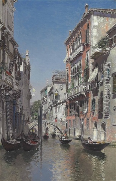 Rio Santa Maria Zobenigo, Venice Oil Painting - Martin Rico y Ortega