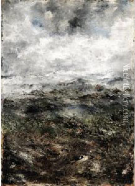 Alplandskap I (alpine Landscape I) Oil Painting - August Strindberg