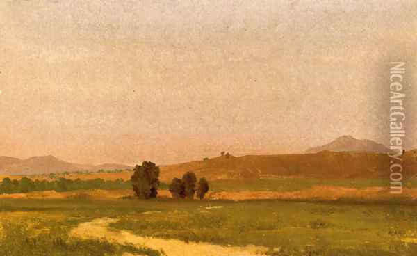 Nebraska, On the Plains Oil Painting - Albert Bierstadt