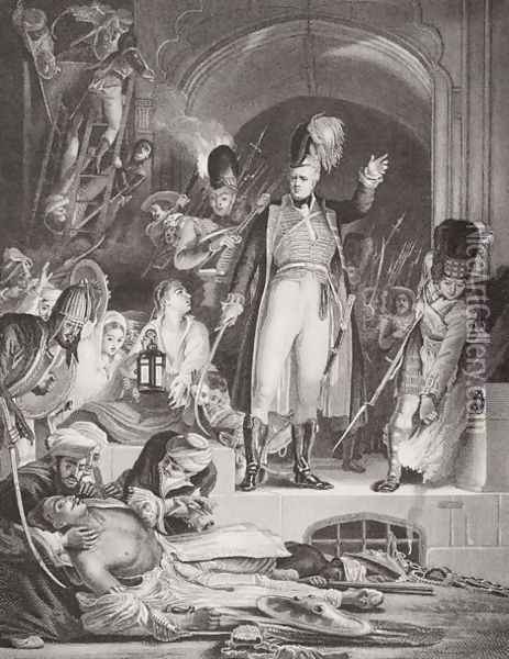 Sir David Baird (1757-1829) discovering the body of Tippoo Sultan (1744-99) after the capture of Seringapatam, 4 May 1799, from Illustrations of English and Scottish History Volume II Oil Painting - Sir David Wilkie