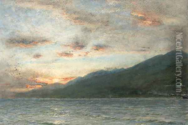 Sunrise over La Guarya, Venezuela Oil Painting - Albert Goodwin