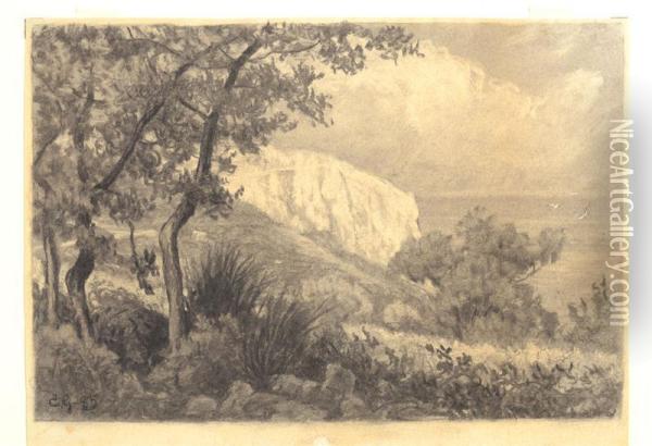Capri - Fog Lifting From Sea Oil Painting - Casimir Clayton Griswold