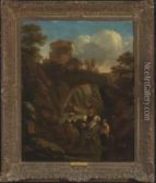 Sudliche Felslandschaft Oil Painting - Nicolaes Berchem