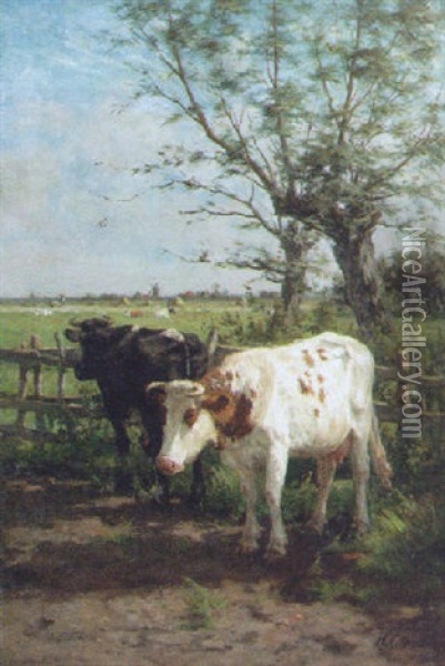 Out To Pasture Oil Painting - Herman Gerhardus Wolbers