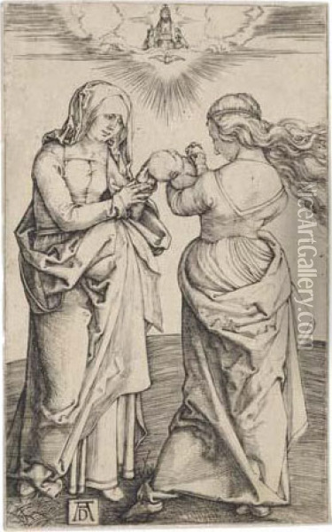 Virgin With The Infant Christ And St. Anne Oil Painting - Albrecht Durer