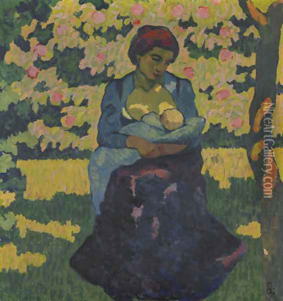 Die Mutter, um 1911 Oil Painting - Giovanni Giacometti