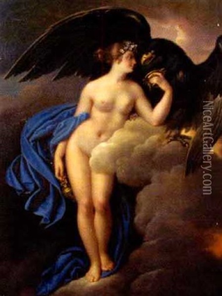 Die Gottin Hebe Mit Dem Adler Des Zeus Oil Painting - Josef Abel