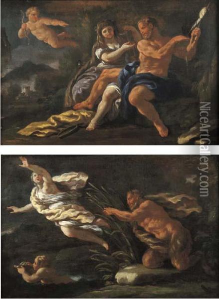 Ercole E Onfale Oil Painting - Paolo di Matteis
