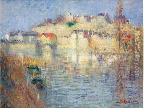 L'oise A Pontoise, Circa 1928-1929 Oil Painting - Gustave Loiseau