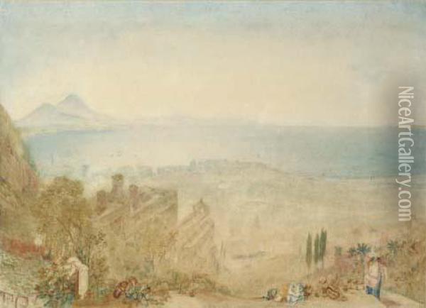 View Of Naples With Vesuvius In The Distance, Morning Oil Painting - Joseph Mallord William Turner