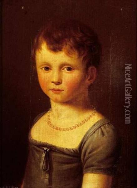 Portrait D'une Petite Fille En Buste Oil Painting - Jeanne-Elisabeth Chaudet