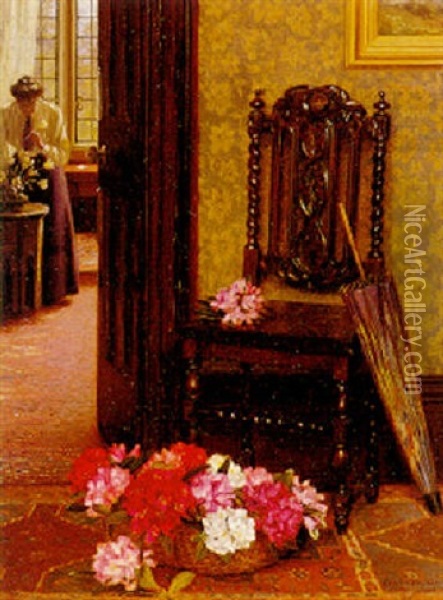 Arranging Flowers Oil Painting - Jessica Hayllar