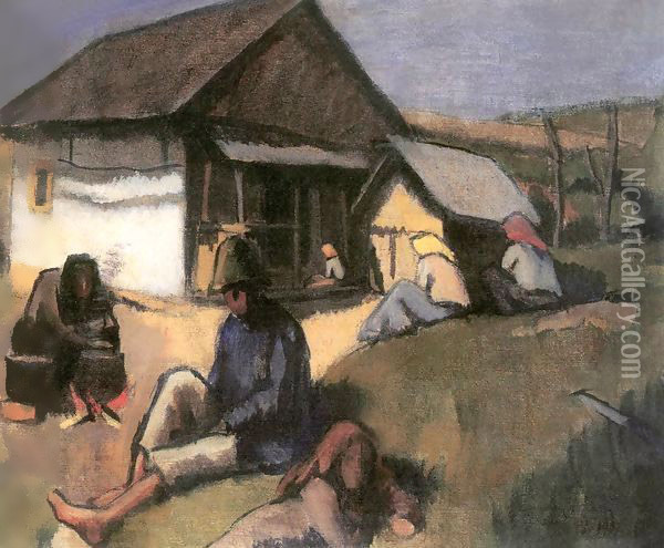 Gypsies 1907 Oil Painting - Bela Onodi