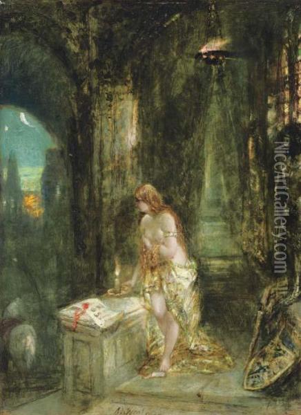 Lady Godiva Oil Painting - Alfred Joseph Woolmer