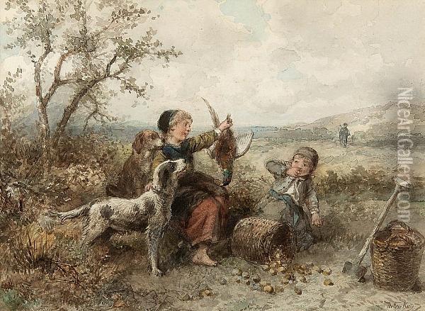 The Harvester's Children Oil Painting - Jan Mari Henri Ten Kate