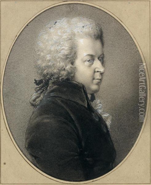 Portrait Presume De Wolfgang Amadeus Mozart Oil Painting - Jean Urbain Guerin