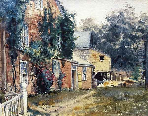 Old House, Nantucket Oil Painting - Frederick Childe Hassam