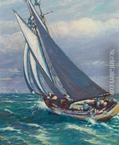 Yachting Oil Painting - Reynolds Beal