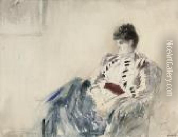 Femme Assise Oil Painting - Jean-Louis Forain