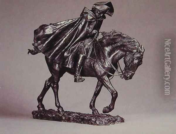 Marshal Ney on Horseback Fighting the Wind Oil Painting - Jean-Louis-Ernest Meissonier