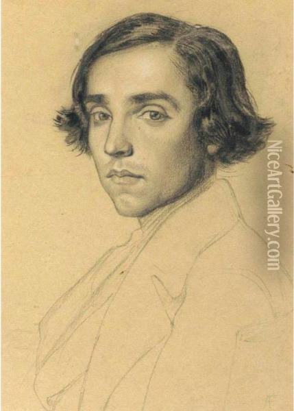 Portrait Of A Young Man Oil Painting - Anselm Feuerbach