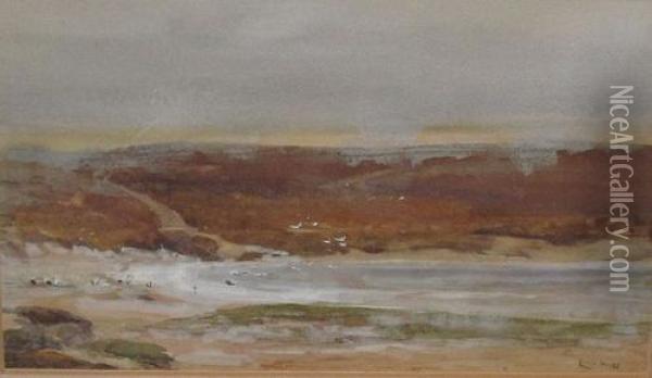 A Beach Below The Downs Oil Painting - Claude Hayes