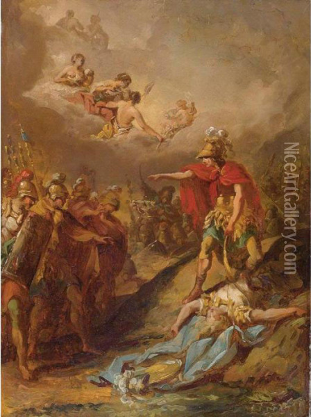 The Death Of Pallas Oil Painting - Jacques-Henri Sablet