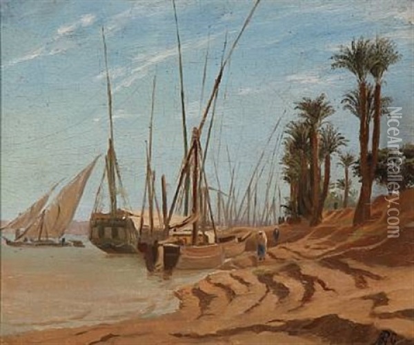 View From The Nile Oil Painting - Andreas Christian Riis Carstensen