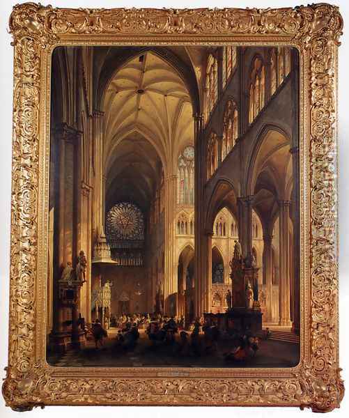 The Cathedral Of Amiens Oil Painting - Jules Victor Genisson