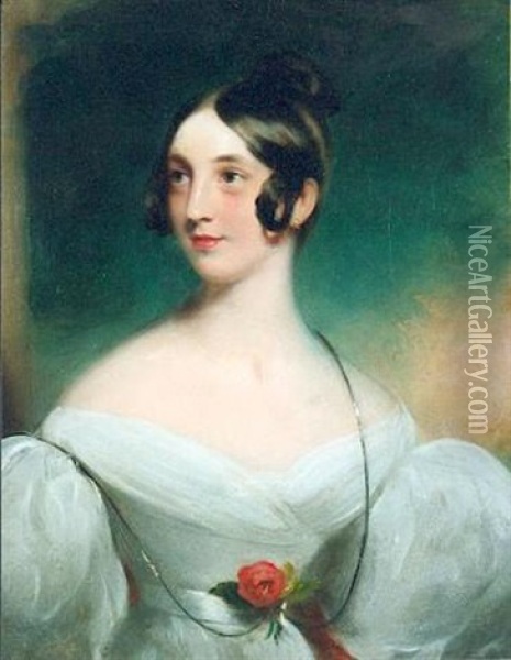Portrait Of Helen C. Brownlow Oil Painting - James Godsell Middleton