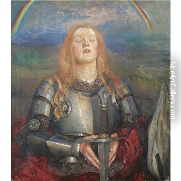 Joan Of Arc Oil Painting - Anna Louisa Robinson Swynnerton