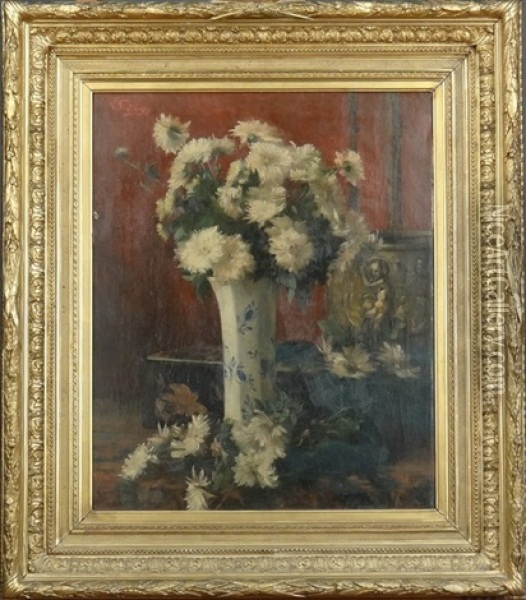 Vase Fleuri Oil Painting - Victor Fontaine