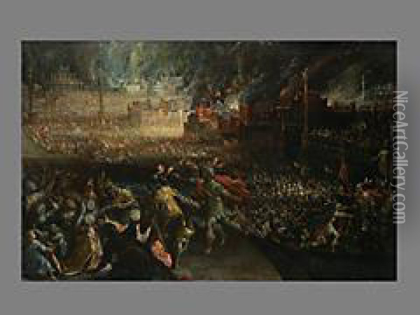 Die Zerstorung Trojas Oil Painting - Frederik van Valkenborch