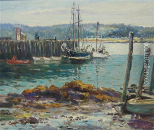 Harbour Scene Oil Painting - George Horne Russell