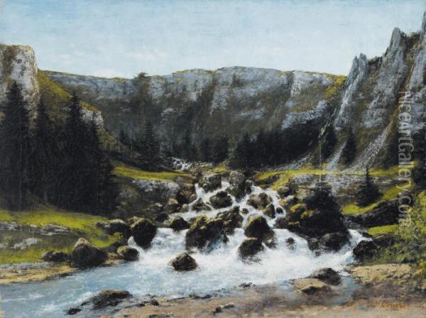 Une Riviere De Montagne Oil Painting - Cherubino Pata