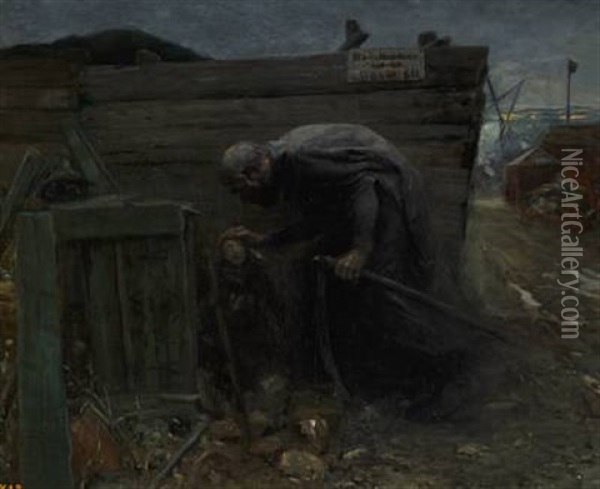 A Boy Meeting Death Oil Painting - Hans Andersen Brendekilde