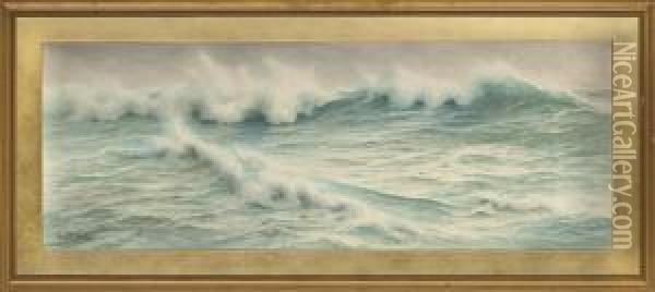 Breaking Waves Oil Painting - Ernest Stuart