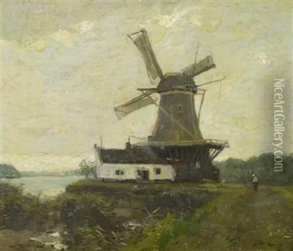 The Windmill Oil Painting - Henry Ward Ranger