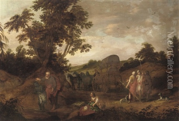 The Baptism Of The Eunuch Oil Painting - David Colyns