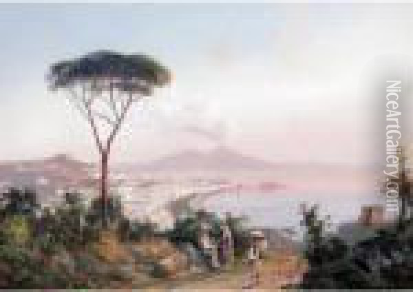 The Bay Of Naples Oil Painting - Gioacchino La Pira