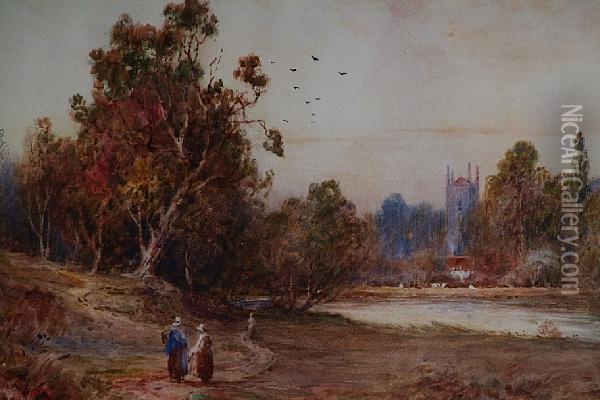The Teme, Near Tenbury Oil Painting - Wiggs Kinnaird