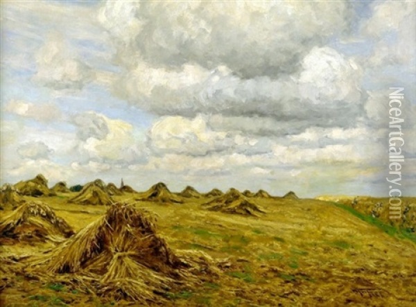 Heugarben Auf Dem Felde Oil Painting - Wilhelm Fritzel