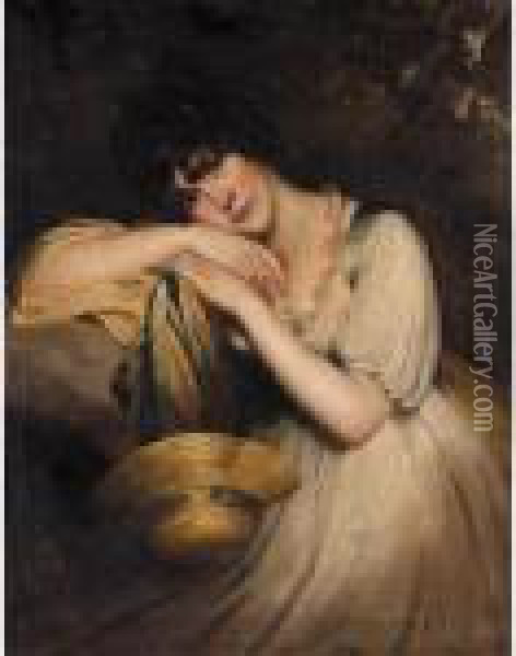 Portrait Of Margaretta Pleydell, Mrs James Michel (d.1871) Oil Painting - John Rathbone