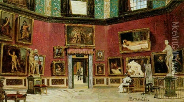La Tribuna Nelle, Gallerie Degli Uffizi A Firenze Oil Painting - Antonietta Brandeis