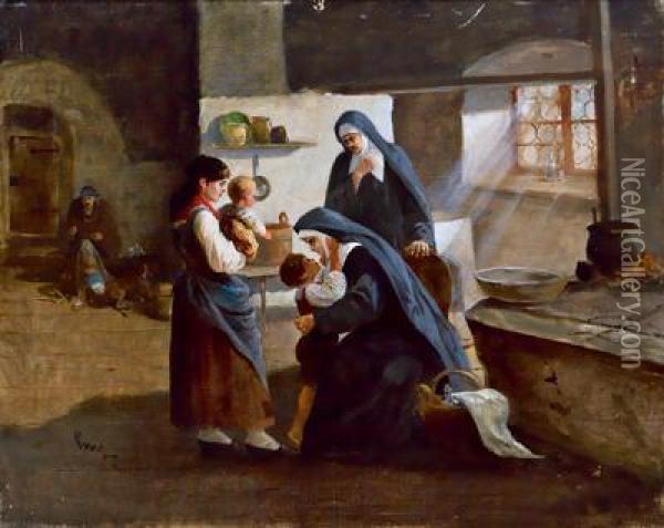 Verabschiedung Oil Painting - Joseph I Von Berres
