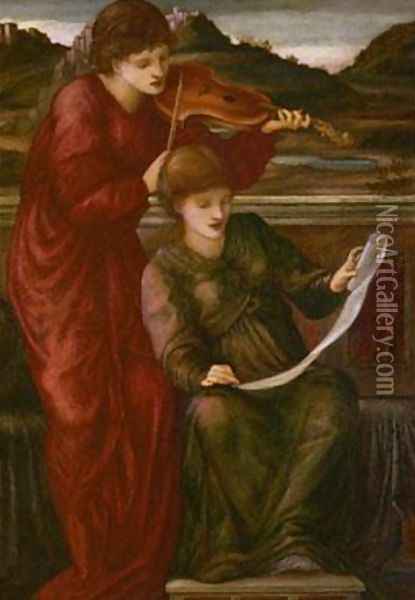Music Oil Painting - Sir Edward Coley Burne-Jones