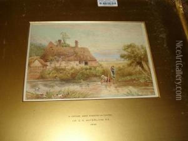 A Cottage Near Kingston On Thames Oil Painting - Ernest Albert Waterlow