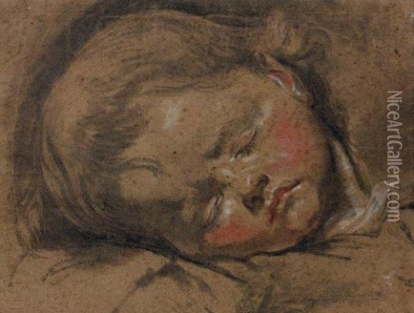 Tete D'enfant Endormi Oil Painting - Jean Baptiste Greuze